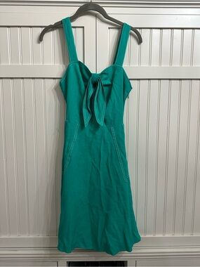Level Eight Sleeveless Teal Bow-Front Midi Dress Size XS